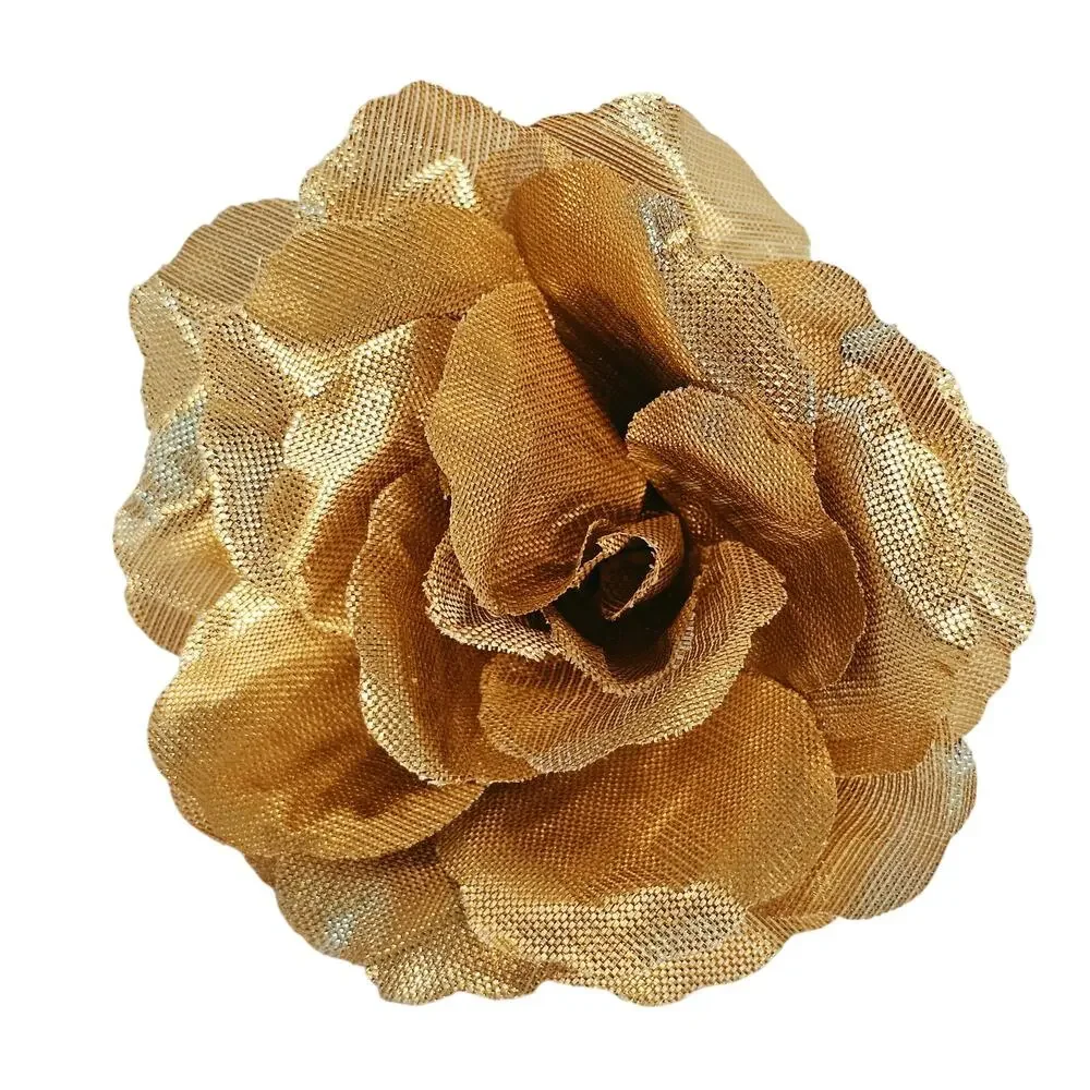 70 Gold Artificial Silk Rose Heads 3 Inch Wedding Craft Floral Decor Flowers DIY